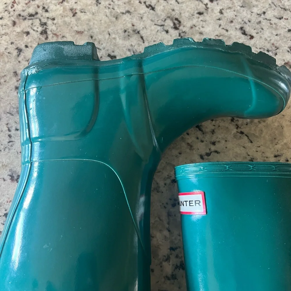 Hunter Original Tall Gloss Laguna Green Rain Boots - Picture 6 of 13